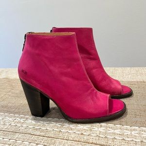 Bed Stu hot pink open toe booties 9.5